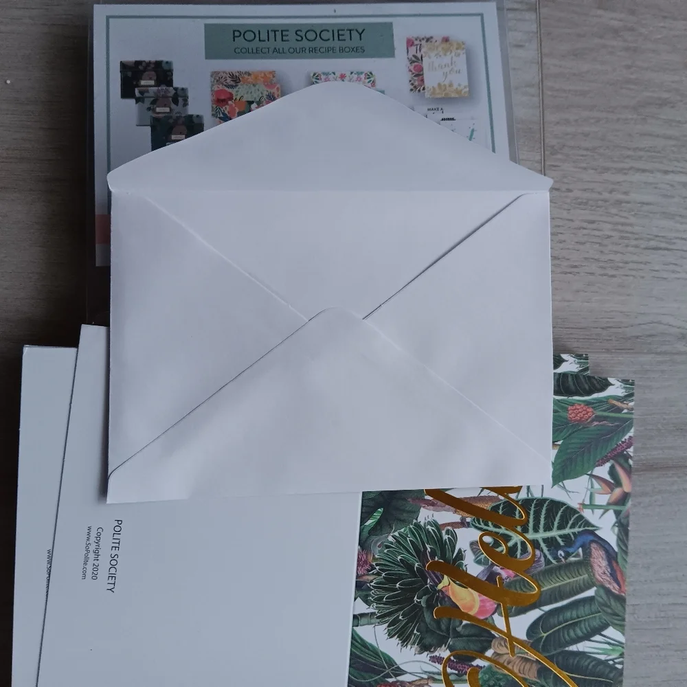 Polite Society Blank Note Cards & Envelopes Boxed Set of 20 Floral Tropical New